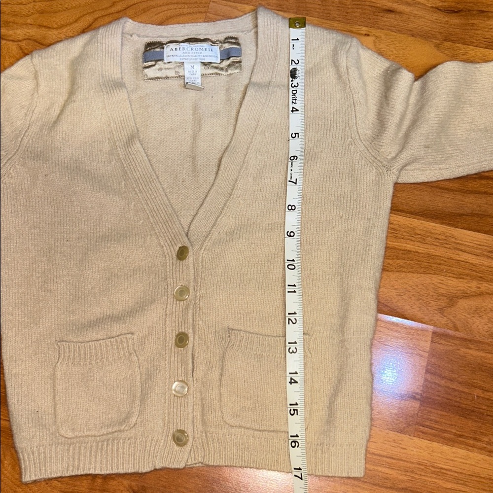 Abercrombie & Fitch Cropped Cardigan Sweater with Elbow Patches - Picture 6 of 9
